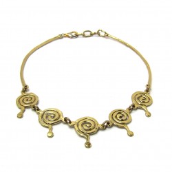 398 Brass spiral Necklace
